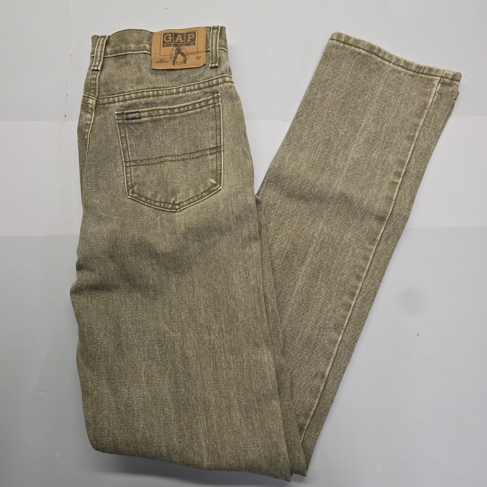 Vintage‎ Gap Mens Tan Brown Denim Straight Leg Jeans 31x36 Made in USA